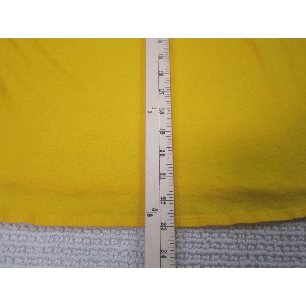 Chaus Shirt Womens Small‎ Yellow Rhinestone Stripe V Neck Short Sleeve Dolman - Picture 8 of 9